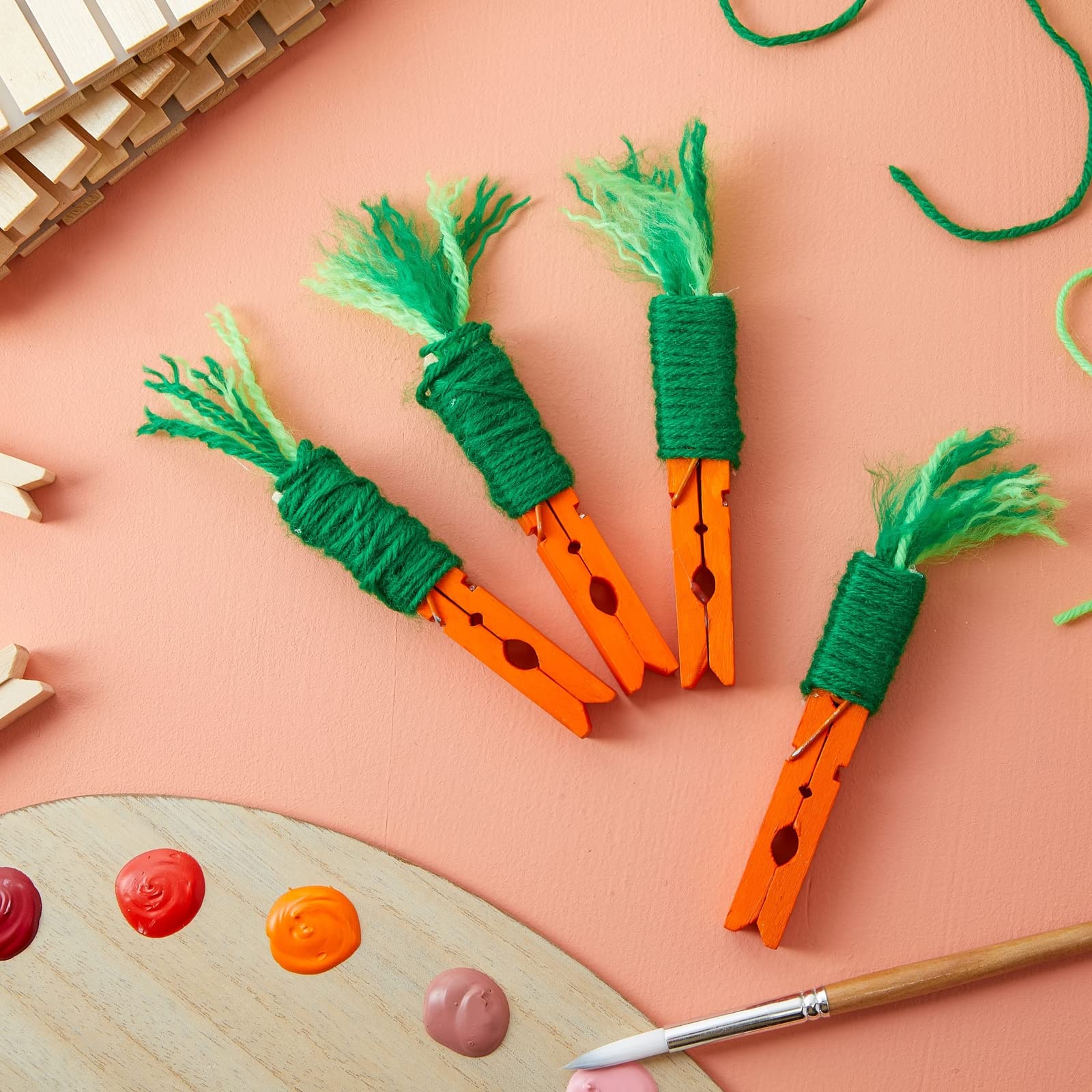 Juvale 100-Pack Large 4 Inch Wooden Clothespins - Heavy Duty Outdoor Clothes Clips For Hanging Clothes, Art, Crafts, Photo Displ